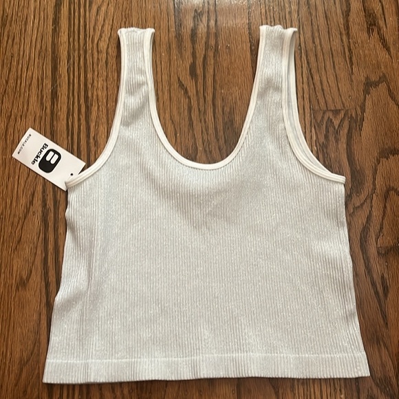 Buckle Ribbed Brami Tank Top Silver Size M/L New With Tag - Picture 9 of 9